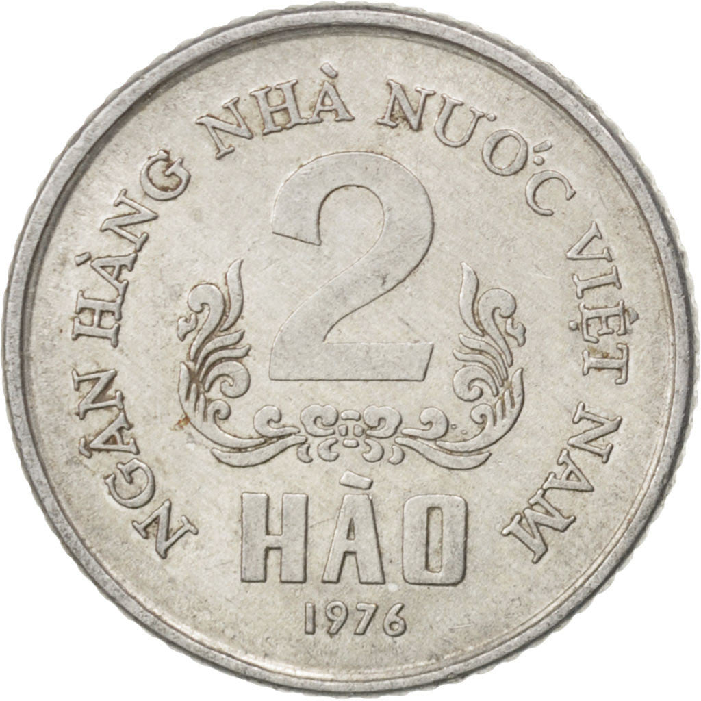 VIET NAM, 2 Hao, 1976, KM #12, AU(50-53), Aluminum, 1.39