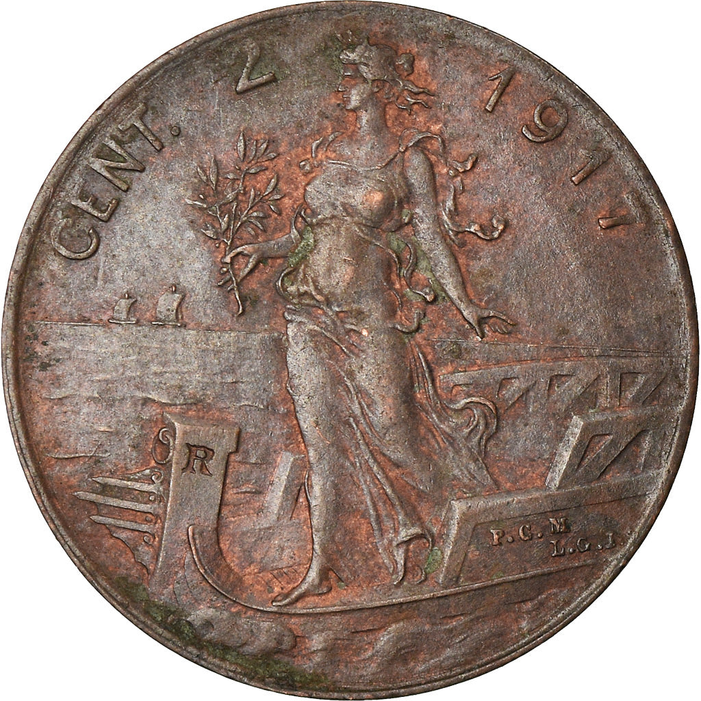 Munten, Italië, Vittorio Emanuele III, 2 Centesimi, 1917, Rome, ZF+, Bronze