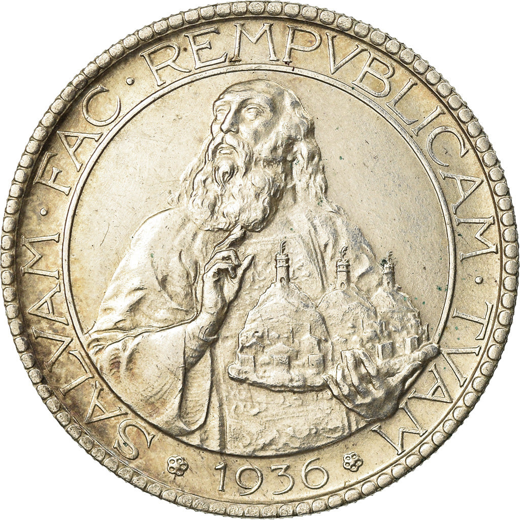 Moneta, San Marino, 20 Lire, 1936, Rome, SPL, Argento, KM:11