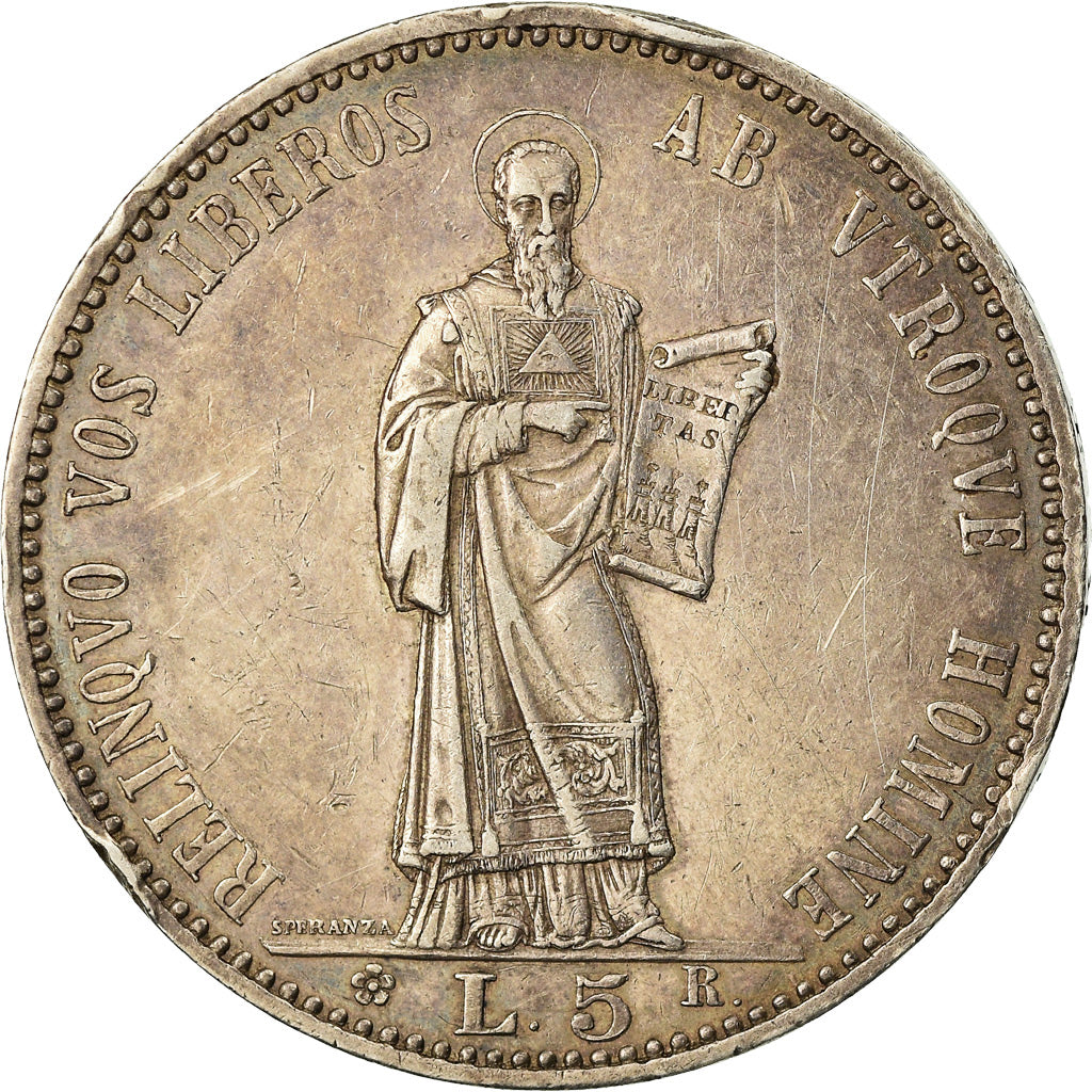 Coin, San Marino, 5 Lire, 1898, Rome, AU(50-53), Silver, KM:6