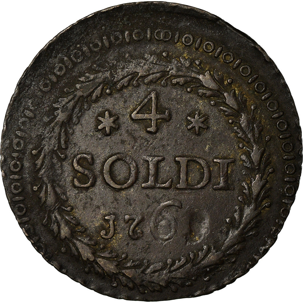 Moneta, DEPARTAMENTY WŁOSKIE, CORSICA, General Pasquale Paoli, 4 Soldi