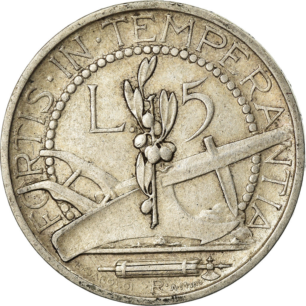 Monnaie, San Marino, 5 Lire, 1933, Rome, TB+, Argent, KM:9