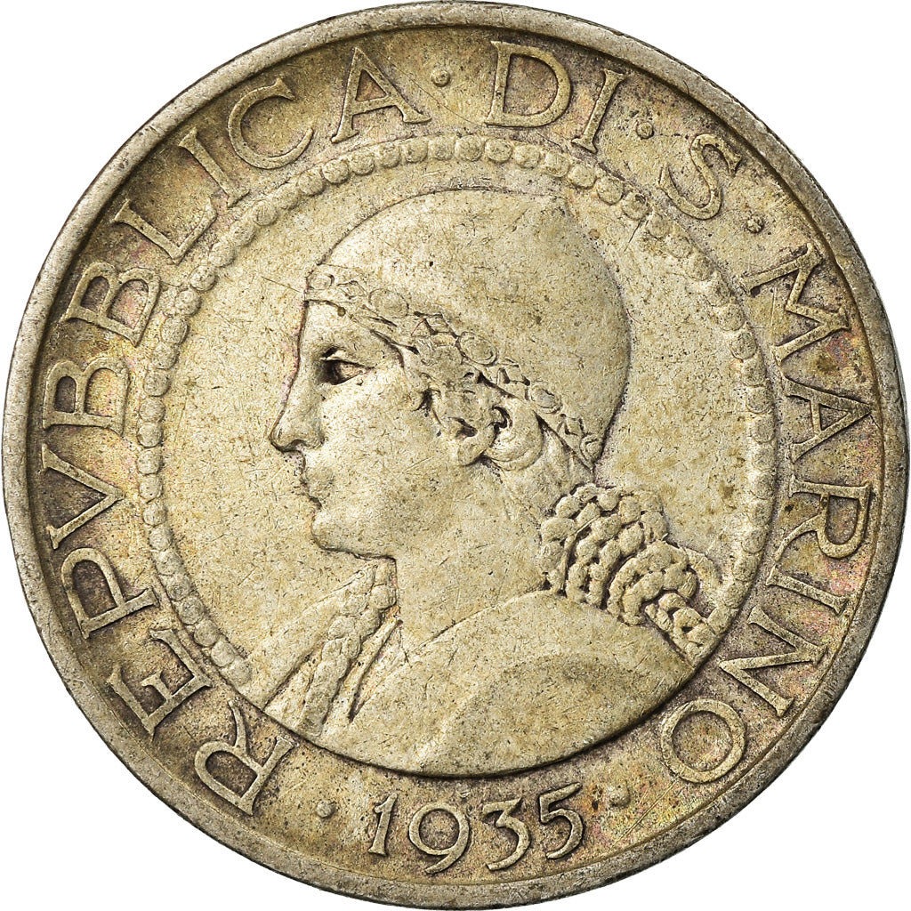 Monnaie, San Marino, 5 Lire, 1935, Rome, TTB, Argent, KM:9