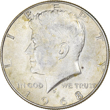 Coin, United States, Kennedy, Half Dollar, 1968, Denver, AU(50-53), Silver