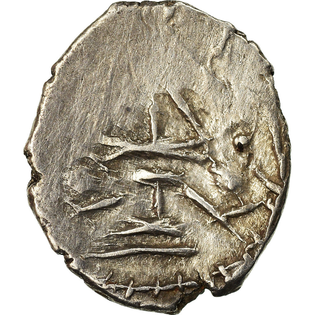 Münze, Śri Yashaaditya, Obol, 6TH CENTURY, Hunnic Tribes, S+, Silber