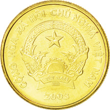 Moneda, Vietnam, SOCIALIST REPUBLIC, 1000 Dông, 2003, SC, Latón chapado en