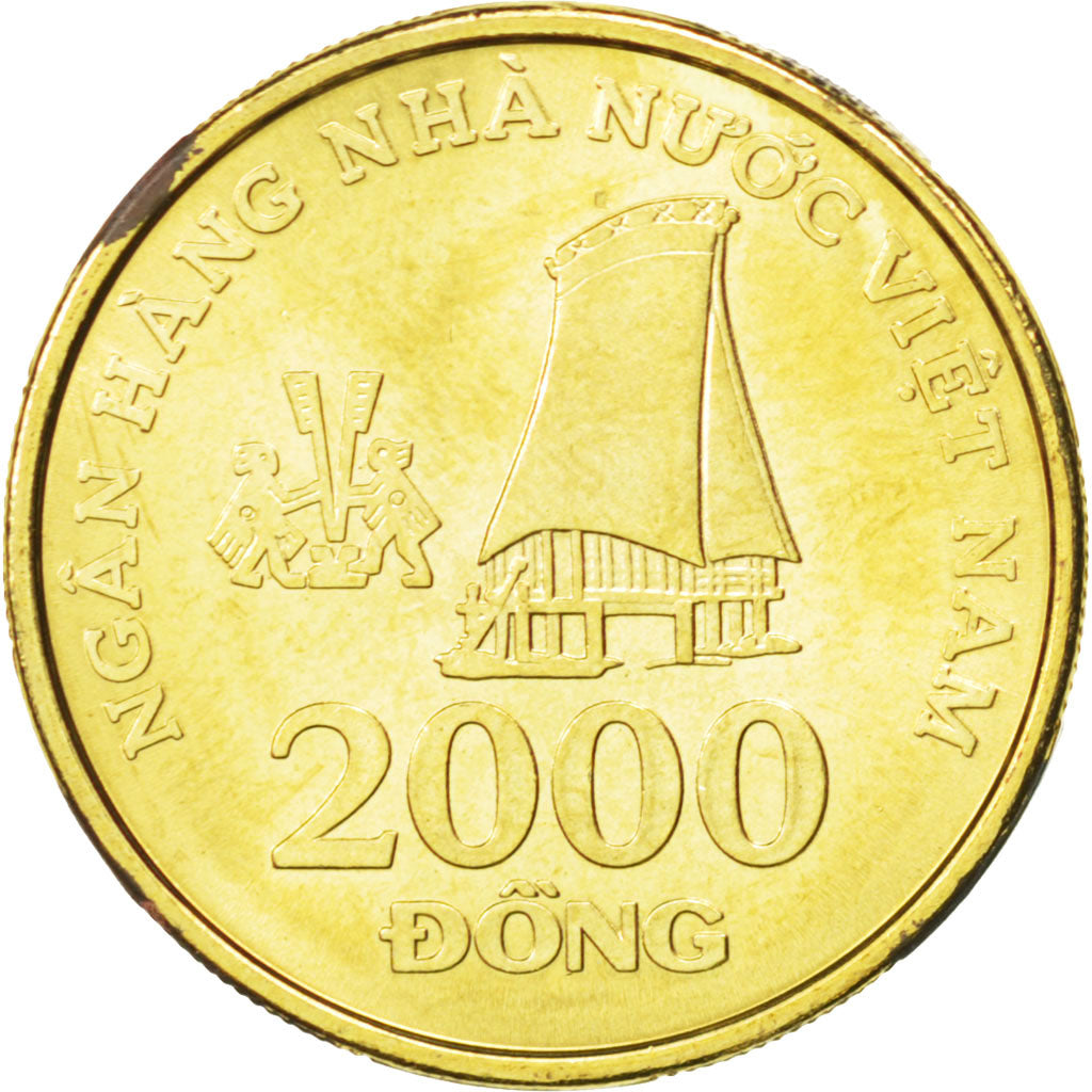 Coin, Viet Nam, SOCIALIST REPUBLIC, 2000 Dông, 2003, MS(63), Brass plated