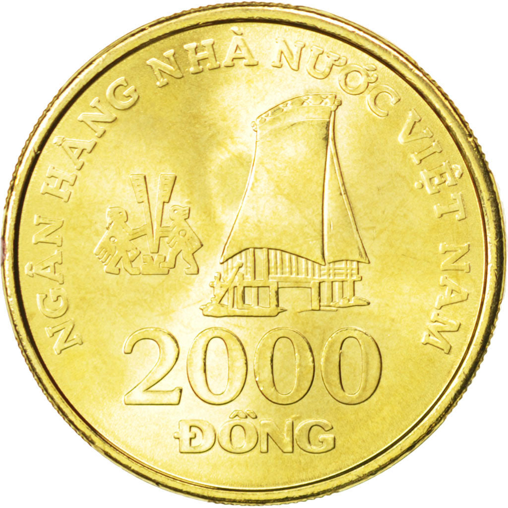 Coin, Viet Nam, SOCIALIST REPUBLIC, 2000 Dông, 2003, MS(63), Brass plated