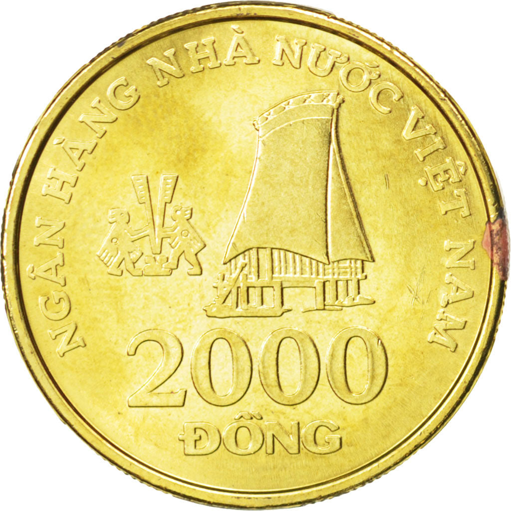 Coin, Viet Nam, SOCIALIST REPUBLIC, 2000 Dông, 2003, MS(63), Brass plated