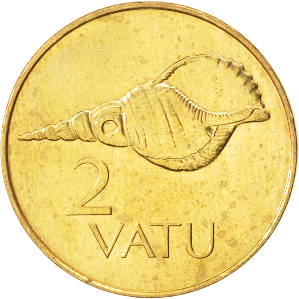 VANUATU, 2 Vatu, 2002, British Royal Mint, KM #4, MS(63), Nickel-Brass, 20, 2.95