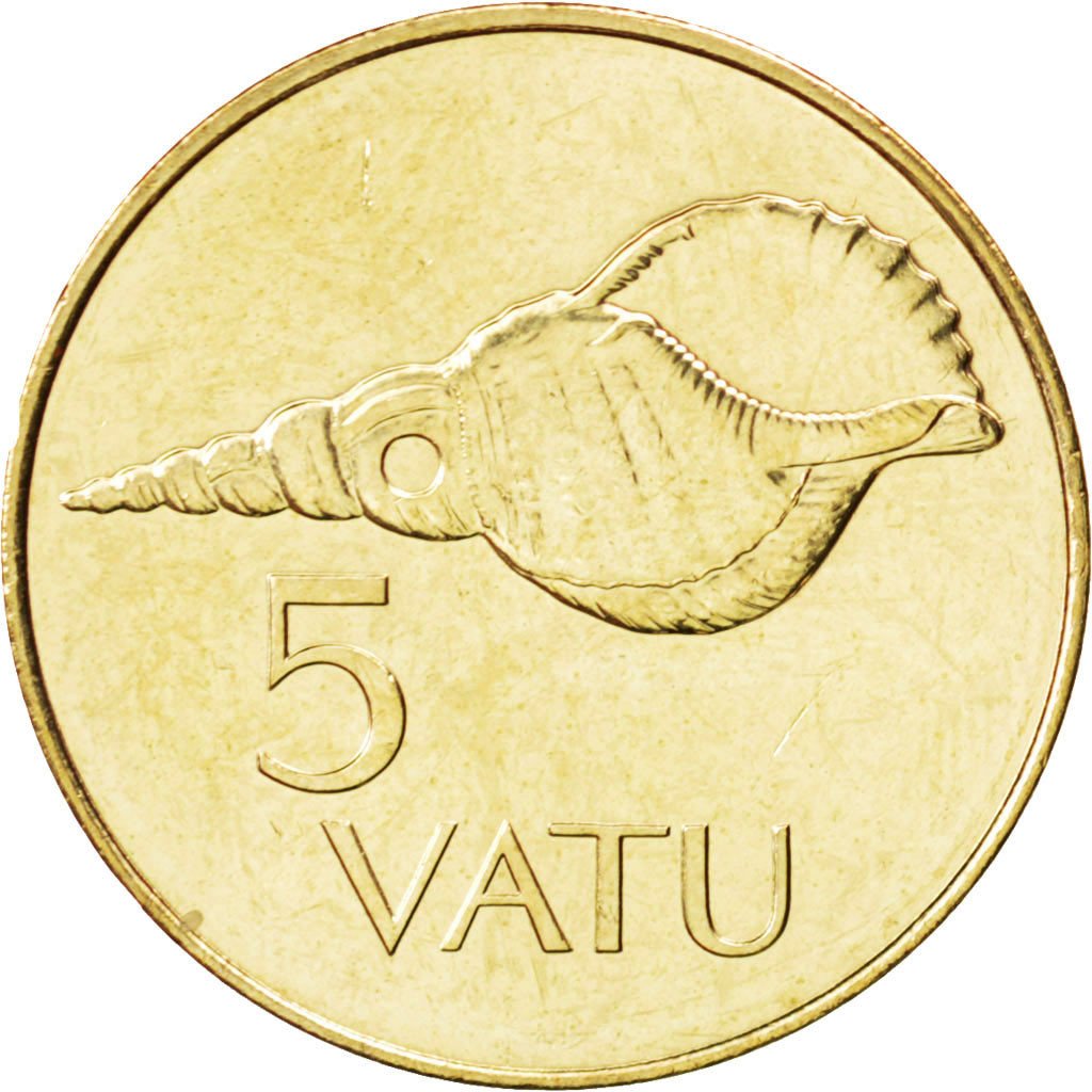 VANUATU, 5 Vatu, 2009, British Royal Mint, KM #5, MS(63), Nickel-Brass, 23.5,...