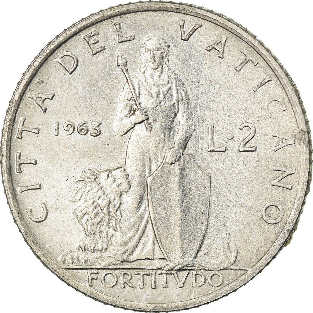 Coin, VATICAN CITY, Paul VI, 2 Lire, 1963, MS(63), Aluminum, KM:77.1