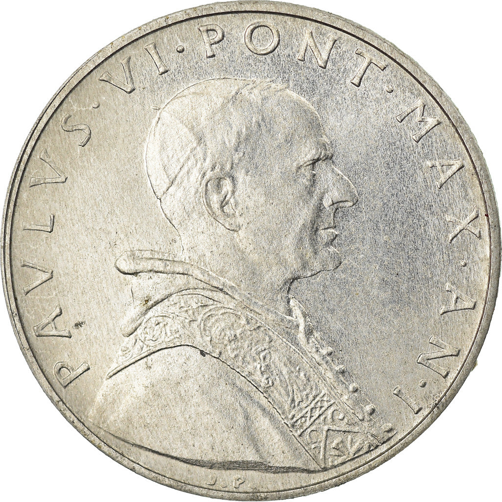 Moeda, CIDADE DO VATICANO, Paul VI, 5 Lire, 1963, AU(55-58), Alumínio, KM:78.1