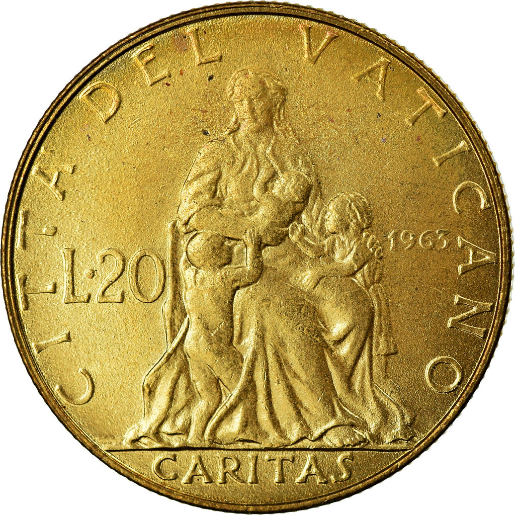 Moneta, CITTÀ DEL VATICANO, Paul VI, 20 Lire, 1963, SPL, Alluminio-bronzo