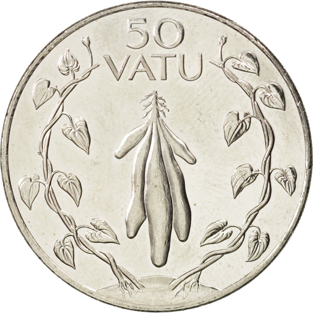 VANUATU, 50 Vatu, 2009, British Royal Mint, KM #8, MS(63), Copper-Nickel, 32.9,.