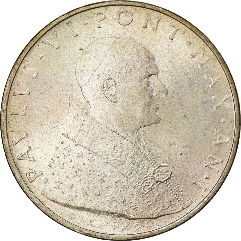 Moneda, CIUDAD DEL VATICANO, Paul VI, 500 Lire, 1963, SC, Plata, KM:83.1