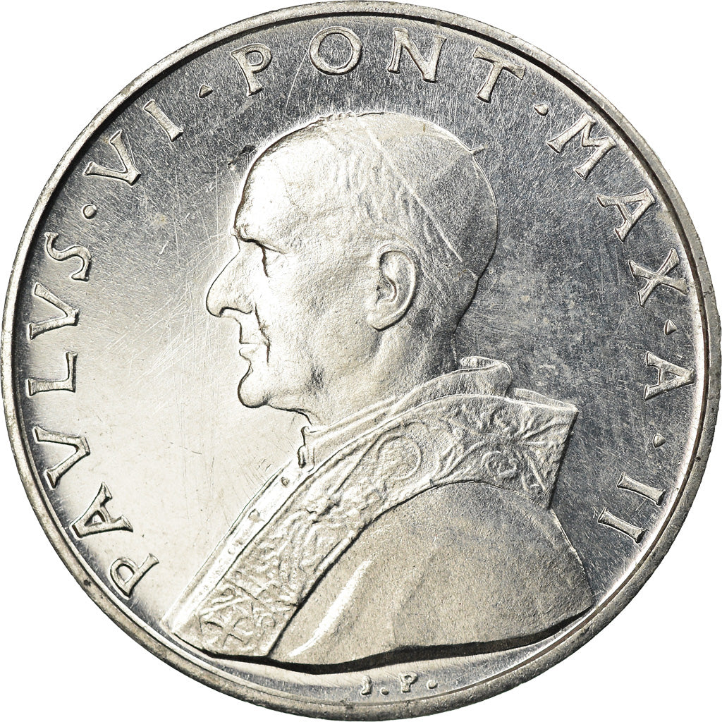 Moneda, CIUDAD DEL VATICANO, Paul VI, 10 Lire, 1964, SC, Aluminio, KM:79.2