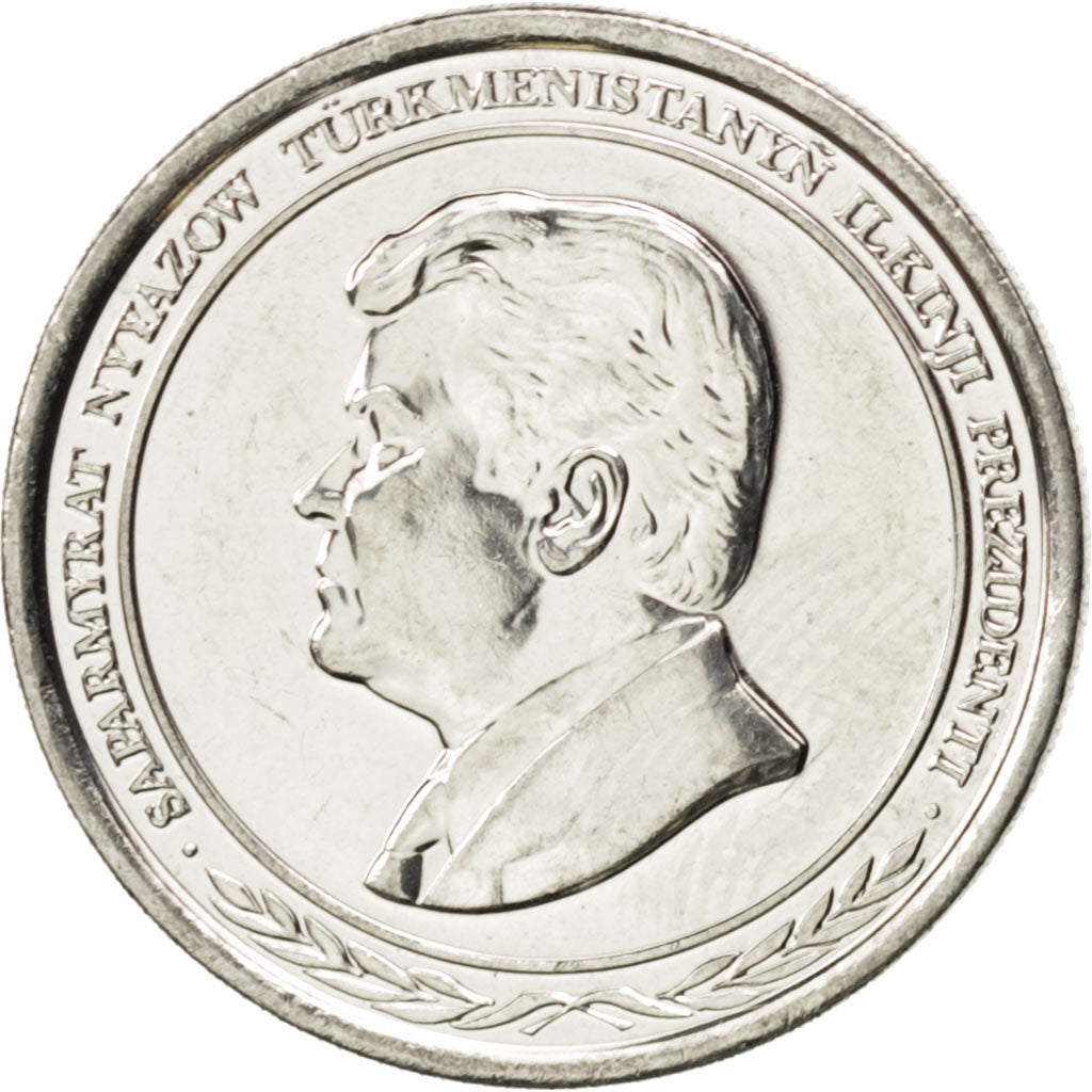 TURKMENISTAN, 500 Manat, 1999, KM #12, MS(63), Nickel Clad Steel, 3.57
