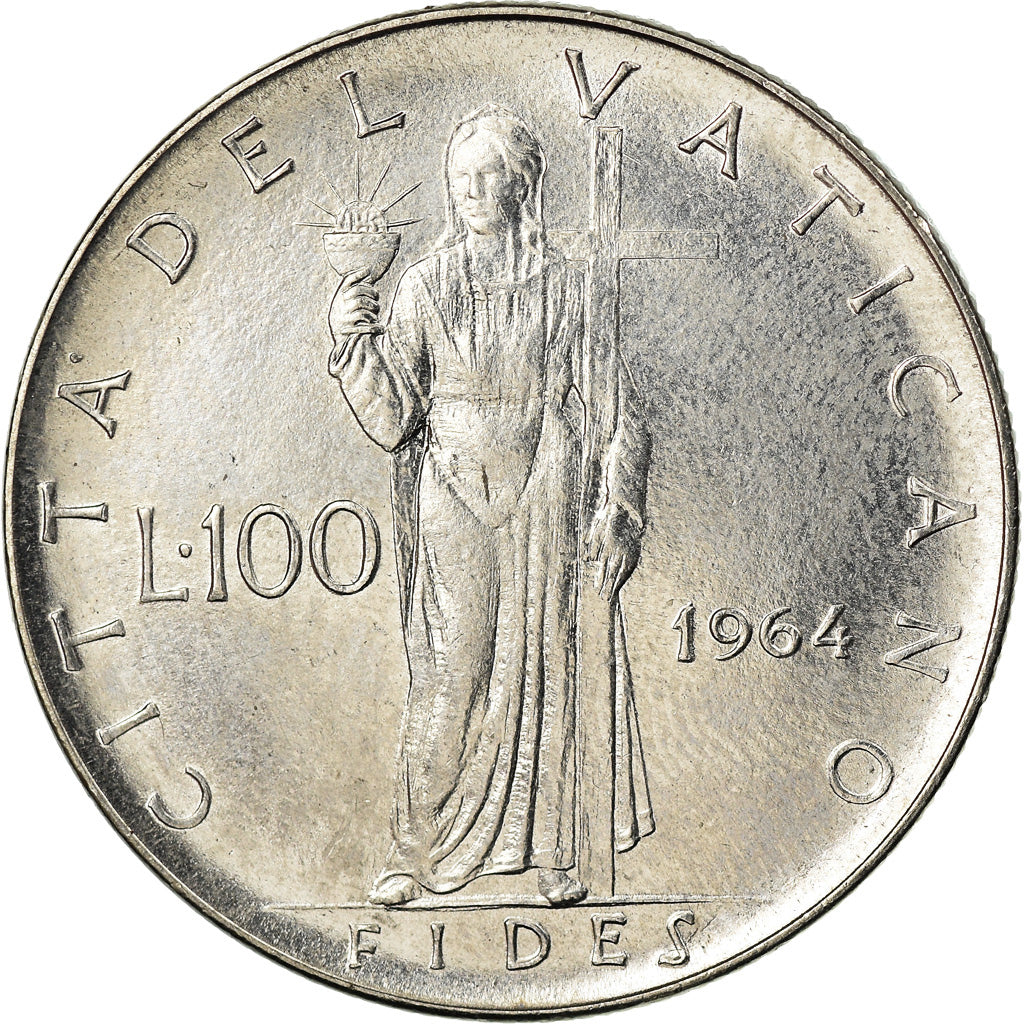 Monnaie, Cité du Vatican, Paul VI, 100 Lire, 1964, SUP, Stainless Steel