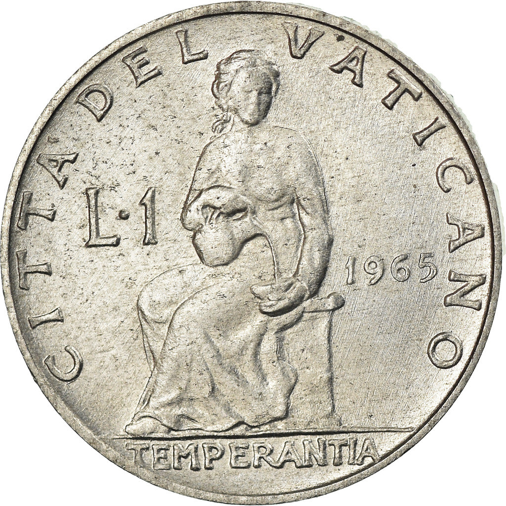 Coin, VATICAN CITY, Paul VI, Lira, 1965, MS(63), Aluminum, KM:76.2