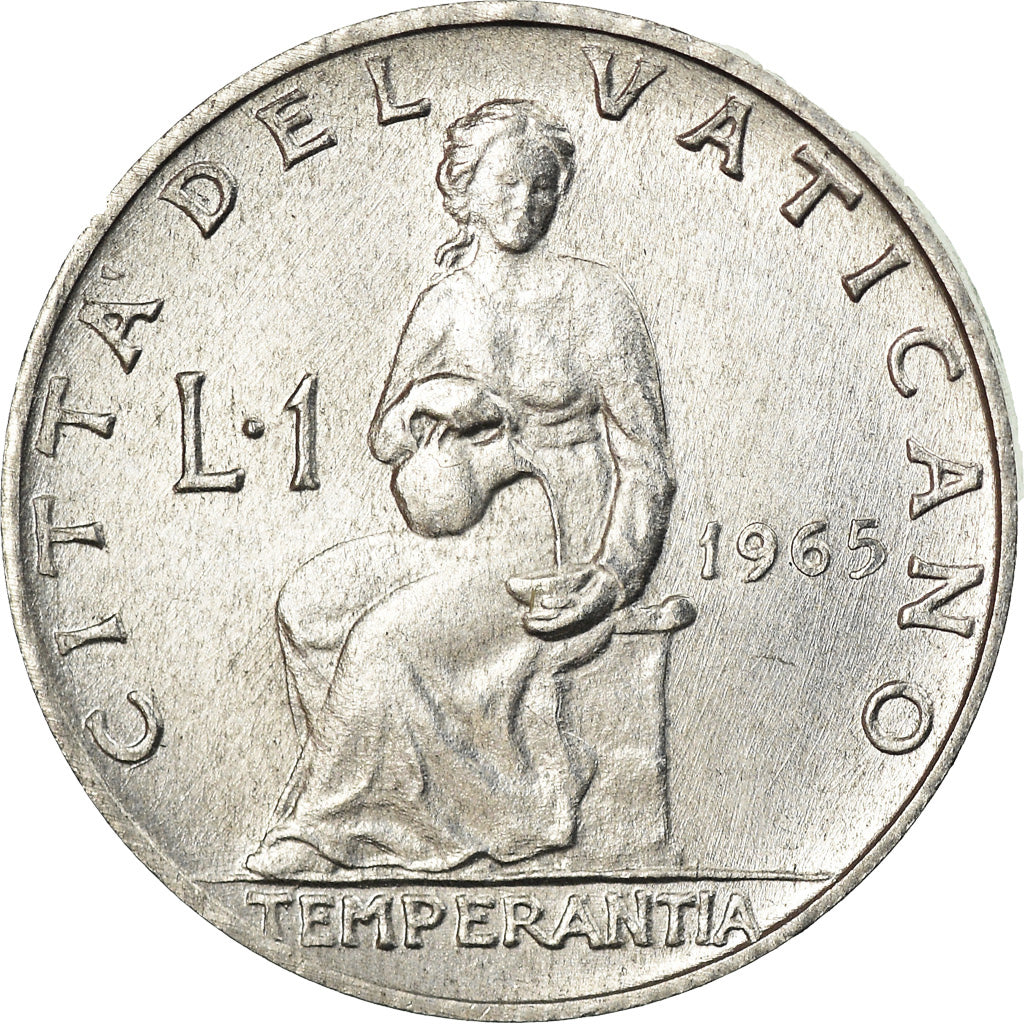 Münze, Vatikanstadt, Paul VI, Lira, 1965, UNZ, Aluminium, KM:76.2