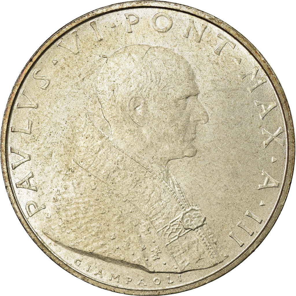 Münze, Vatikanstadt, Paul VI, 500 Lire, 1965, UNZ, Silber, KM:83.2