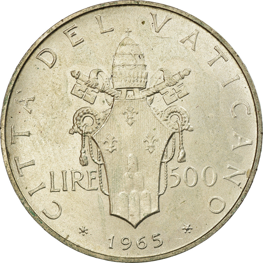 Moneta, CITTÀ DEL VATICANO, Paul VI, 500 Lire, 1965, SPL, Argento, KM:83.2