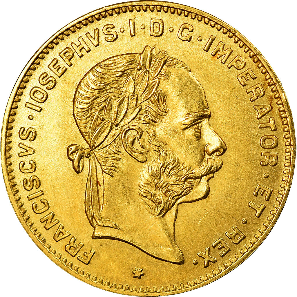 Moeda, Áustria, Franz Joseph I, 4 Florin 10 Francs, 1892, Nova cunhagem