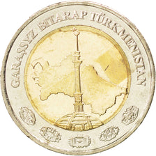 Moneta, Turkmenistan, 2 Manat, 2010, SPL, Bi-metallico, KM:104