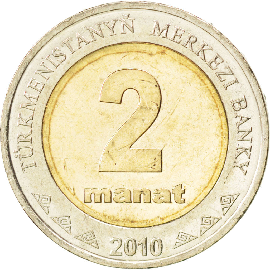 Coin, Turkmenistan, 2 Manat, 2010, MS(63), Bi-Metallic, KM:104
