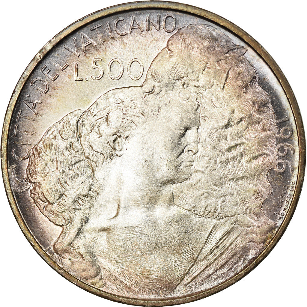 Monnaie, Cité du Vatican, Paul VI, 500 Lire, 1966, Roma, SPL, Argent, KM:91