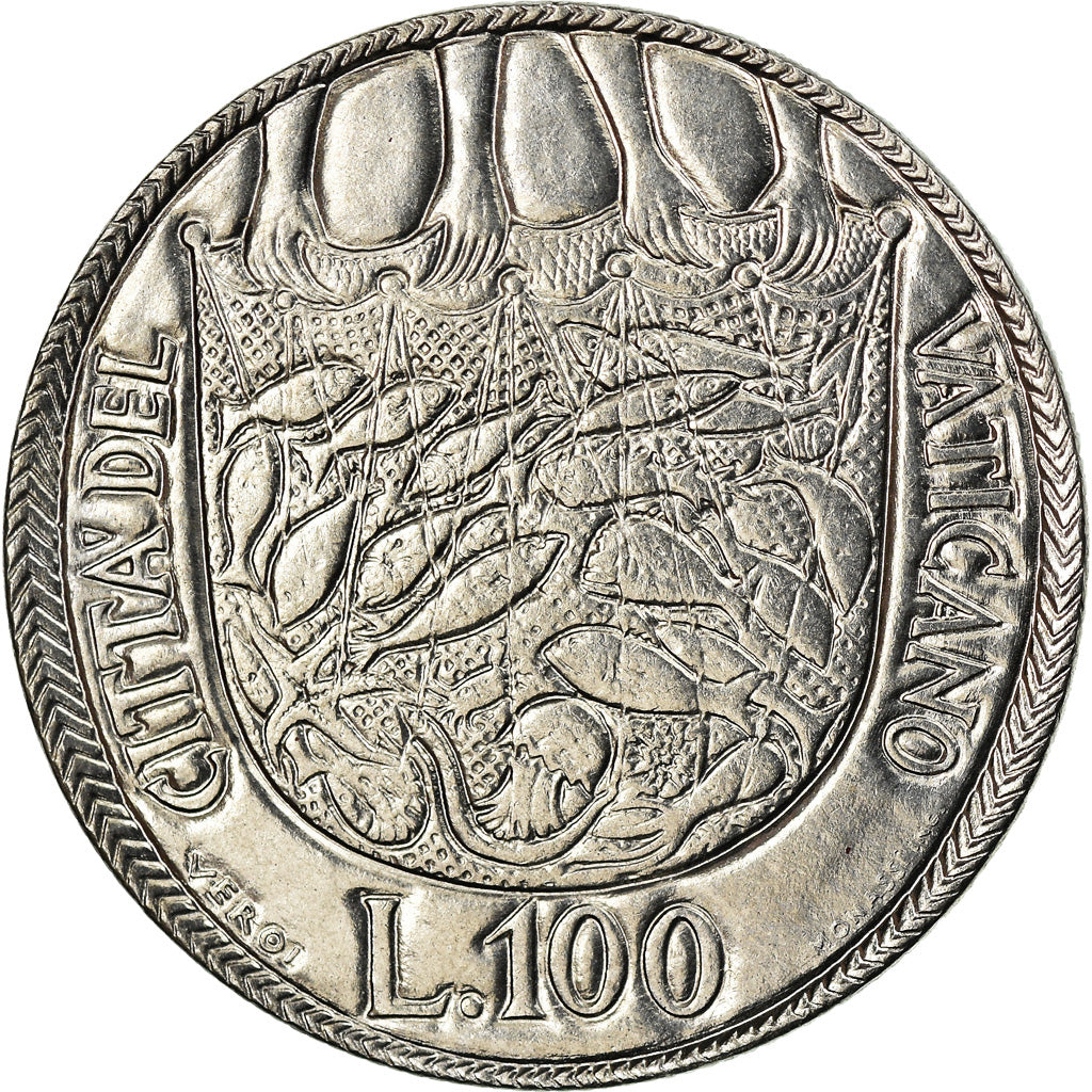 Coin, VATICAN CITY, Paul VI, 100 Lire, 1975, MS(63), Stainless Steel, KM:130