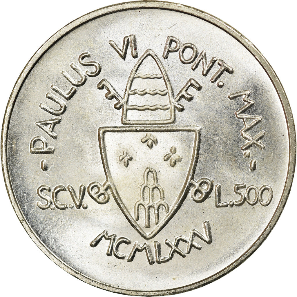 Moeda, CIDADE DO VATICANO, Paul VI, 500 Lire, 1975, MS(63), Prata, KM:131