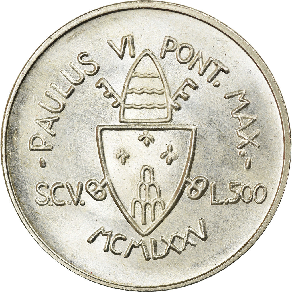 Münze, Vatikanstadt, Paul VI, 500 Lire, 1975, UNZ, Silber, KM:131
