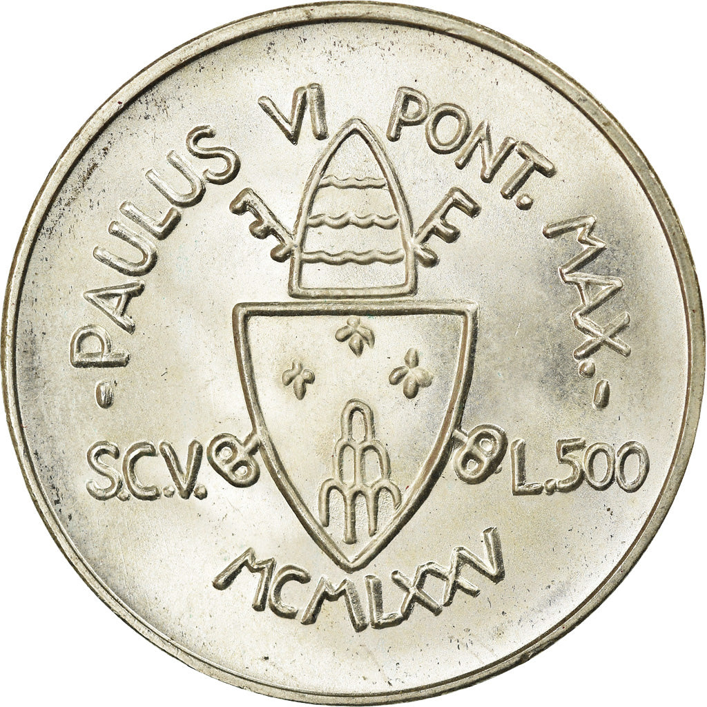 Coin, VATICAN CITY, Paul VI, 500 Lire, 1975, MS(63), Silver, KM:131