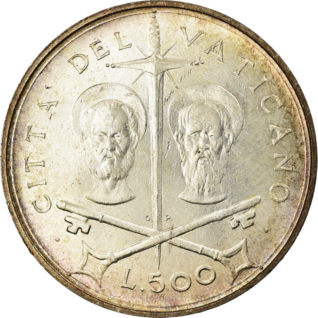 Monnaie, Cité du Vatican, Paul VI, 500 Lire, 1967, SPL, Argent, KM:99