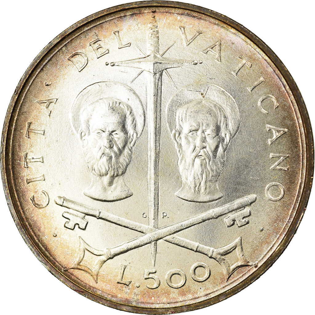 Monnaie, Cité du Vatican, Paul VI, 500 Lire, 1967, SPL, Argent, KM:99
