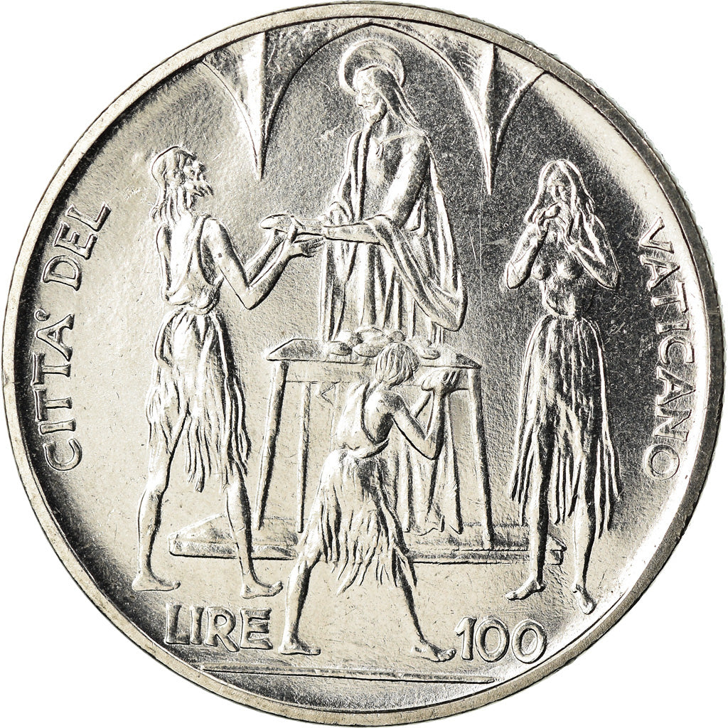 Münze, Vatikanstadt, Paul VI, 100 Lire, 1968, UNZ, Stainless Steel, KM:106