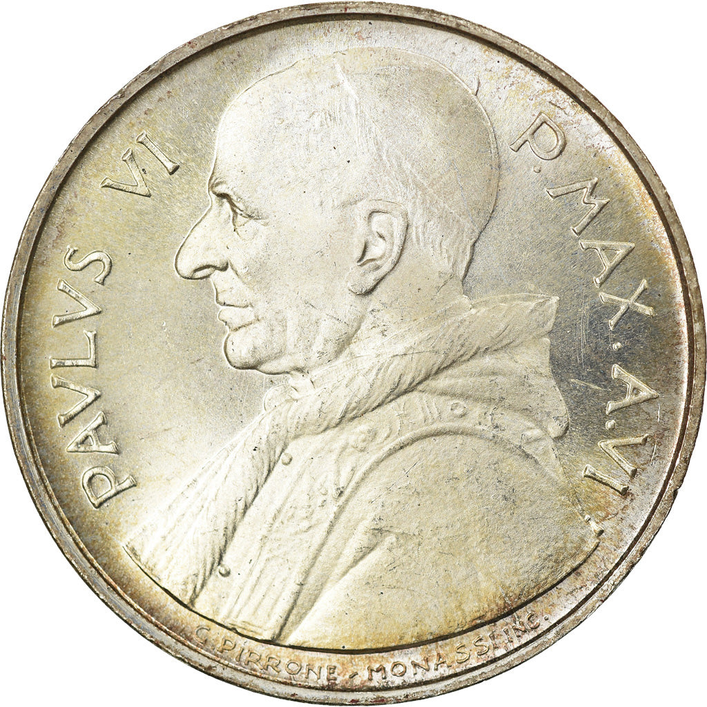 Moneta, PAŃSTWO WATYKAŃSKIE, Paul VI, 500 Lire, 1968, MS(63), Srebro, KM:107
