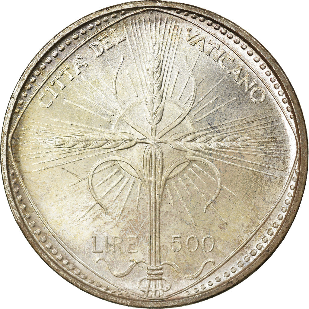 Moneta, PAŃSTWO WATYKAŃSKIE, Paul VI, 500 Lire, 1968, MS(63), Srebro, KM:107