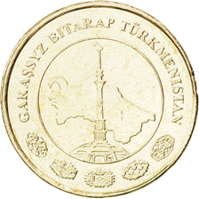 Coin, Turkmenistan, 10 Tenge, 2009, MS(63), Brass, KM:98