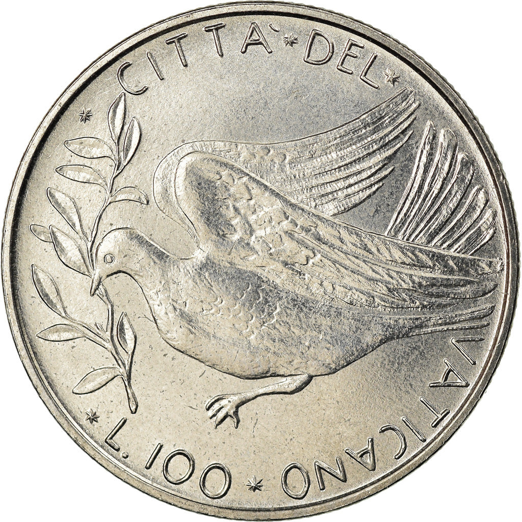 Moeda, CIDADE DO VATICANO, Paul VI, 100 Lire, 1971, MS(63), Aço Inoxidável