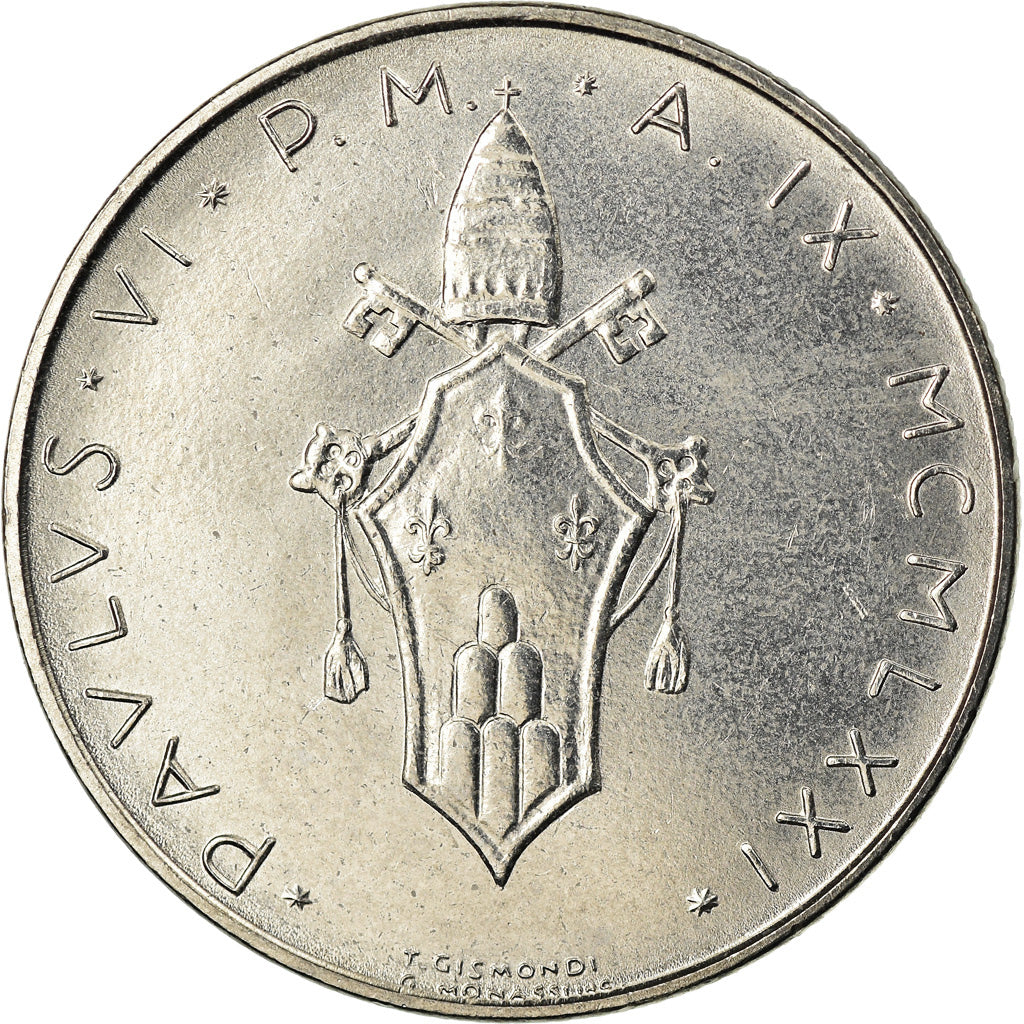 Moneda, CIUDAD DEL VATICANO, Paul VI, 100 Lire, 1971, SC, Acero inoxidable