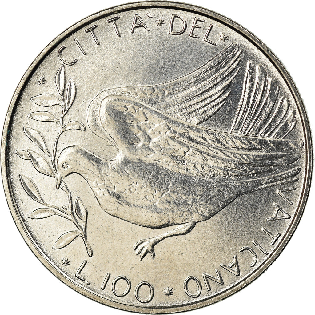Moneda, CIUDAD DEL VATICANO, Paul VI, 100 Lire, 1971, SC, Acero inoxidable