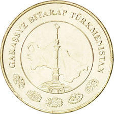 TURKMENISTAN, 20 Tenge, 2009, KM #99, MS(63), Brass, 23, 6.43