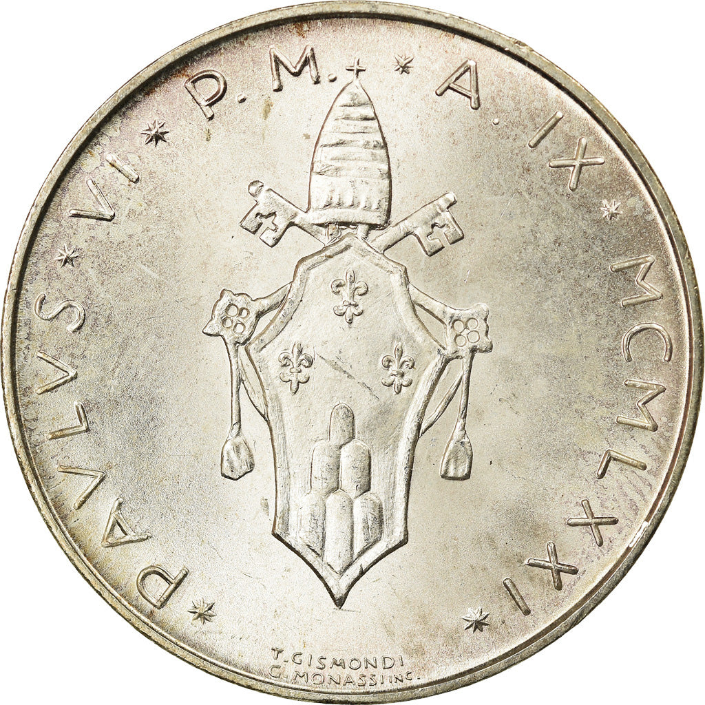 Coin, VATICAN CITY, Paul VI, 500 Lire, 1971, MS(63), Silver, KM:123