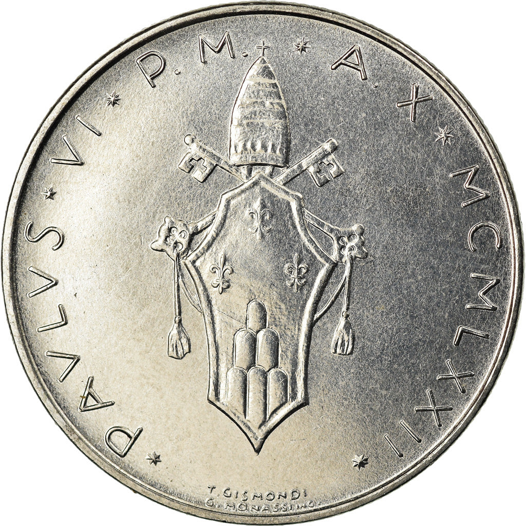 Moneda, CIUDAD DEL VATICANO, Paul VI, 100 Lire, 1972, SC, Acero inoxidable
