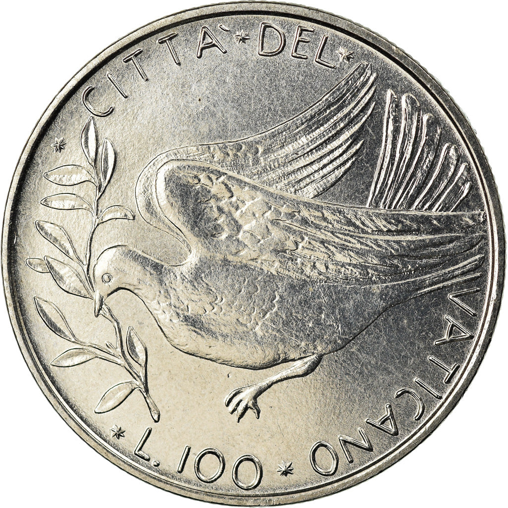 Moneda, CIUDAD DEL VATICANO, Paul VI, 100 Lire, 1972, SC, Acero inoxidable