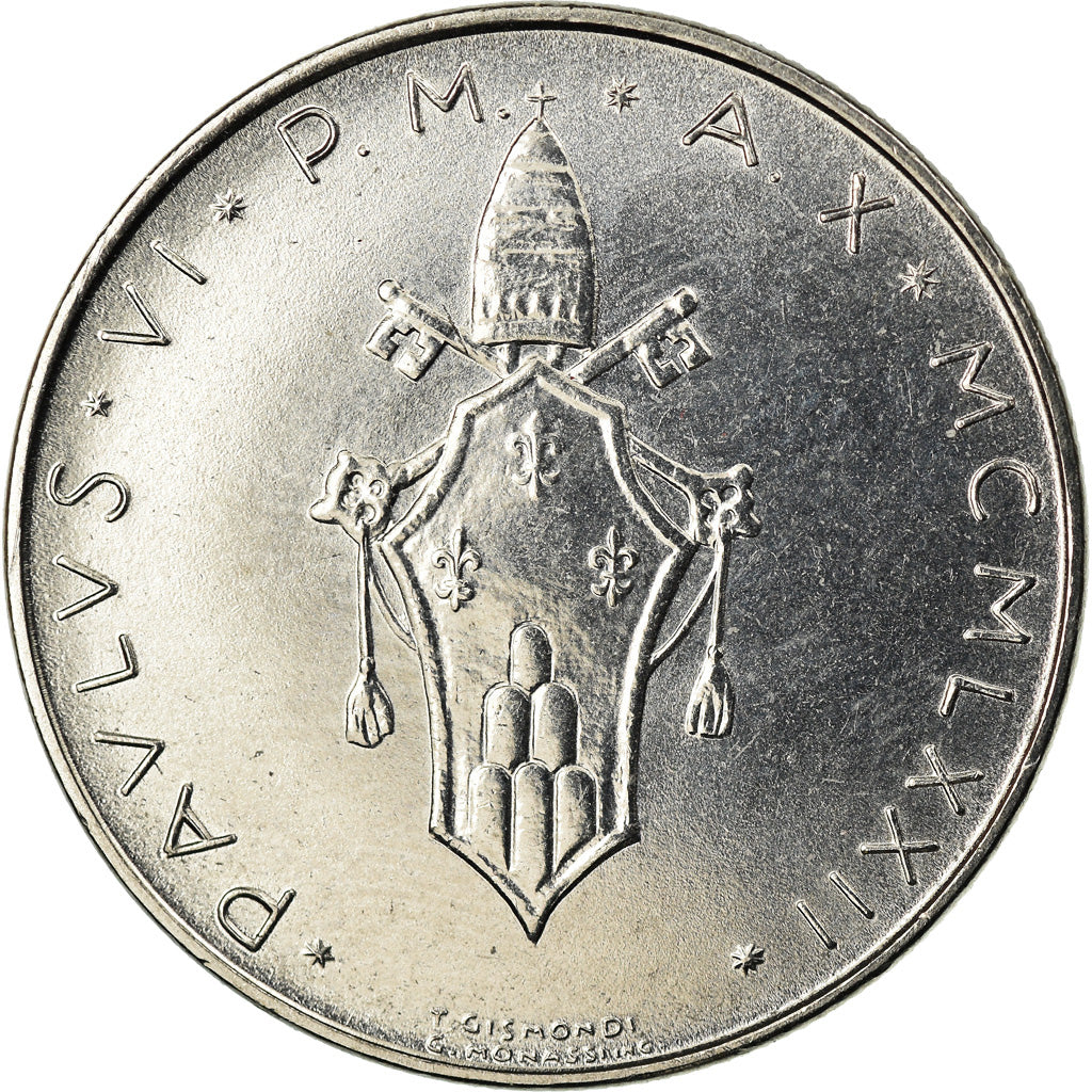 Moneda, CIUDAD DEL VATICANO, Paul VI, 100 Lire, 1972, SC, Acero inoxidable