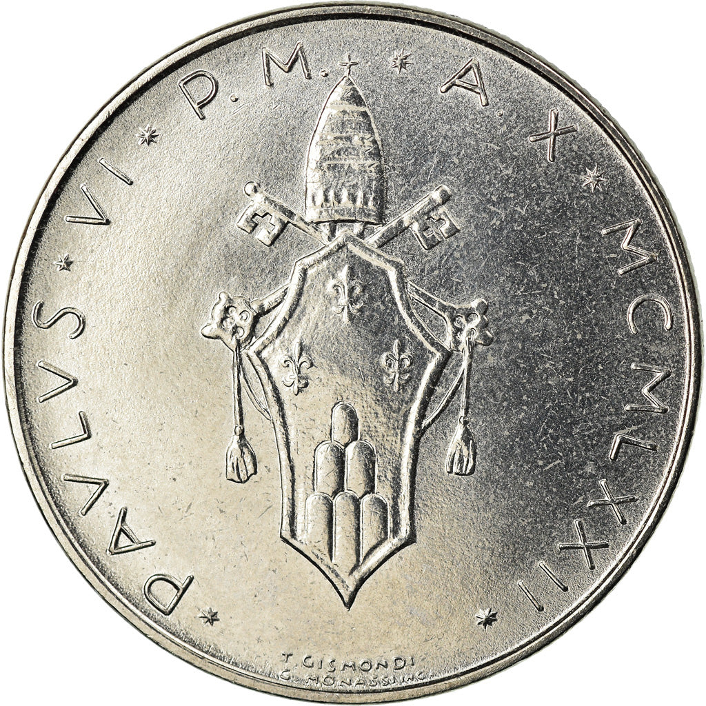 Munten, Vaticaanstad, Paul VI, 100 Lire, 1972, UNC-, Stainless Steel, KM:122